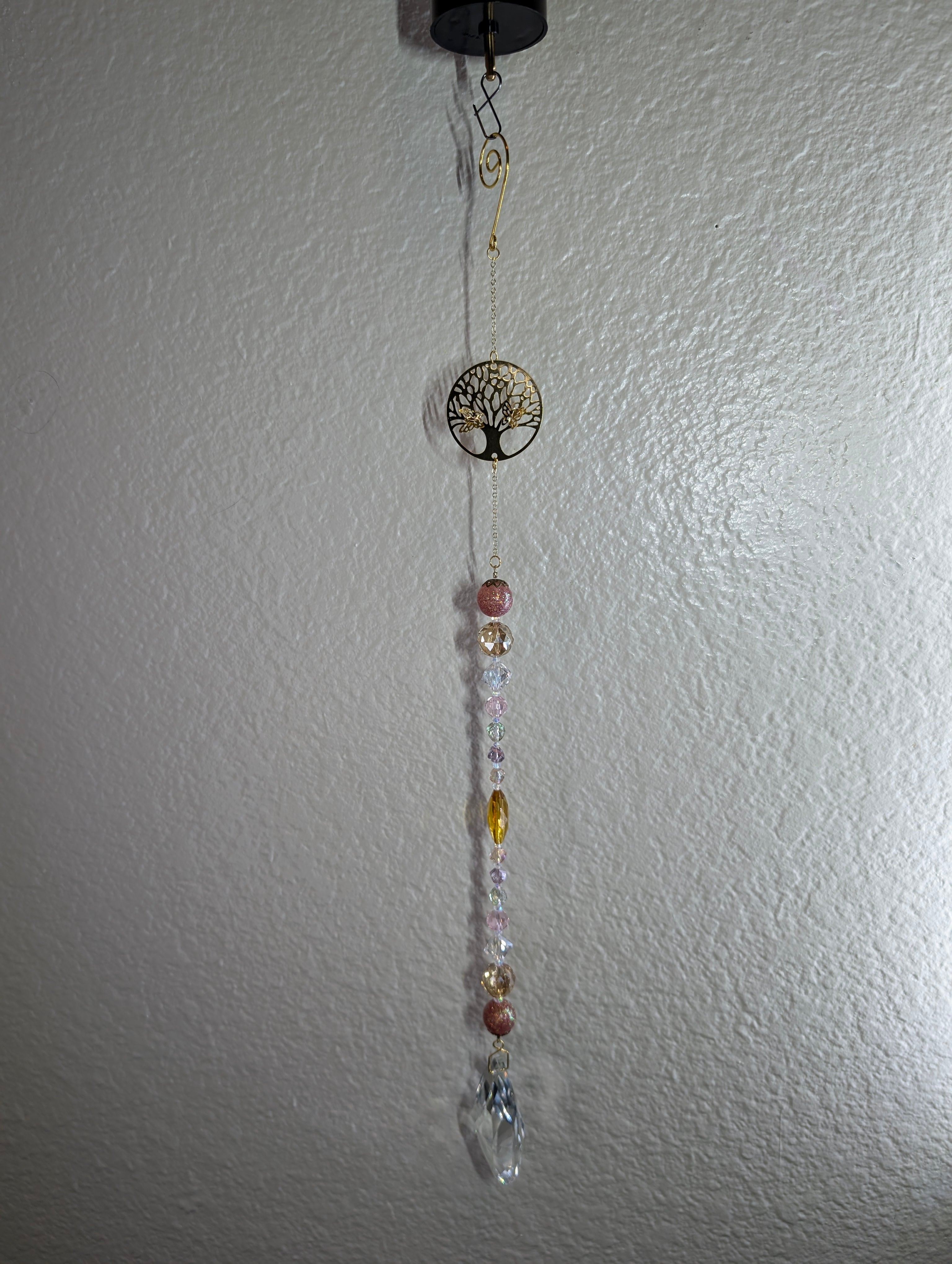 Gold the Tree of Life with butterflies Suncatcher