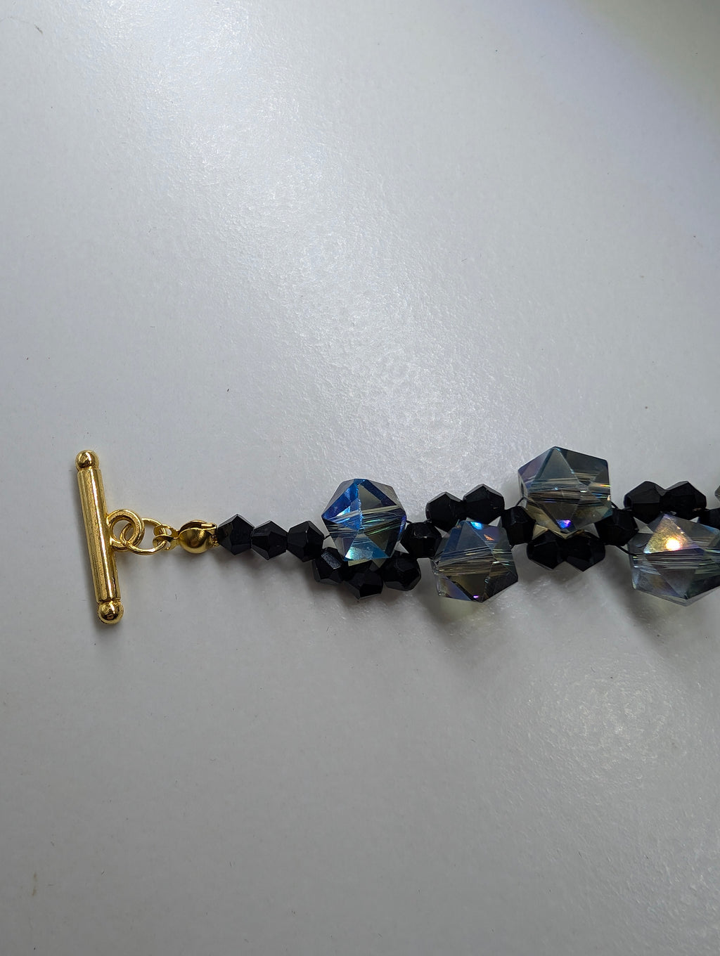 Black And Violet Beaded Bracelet