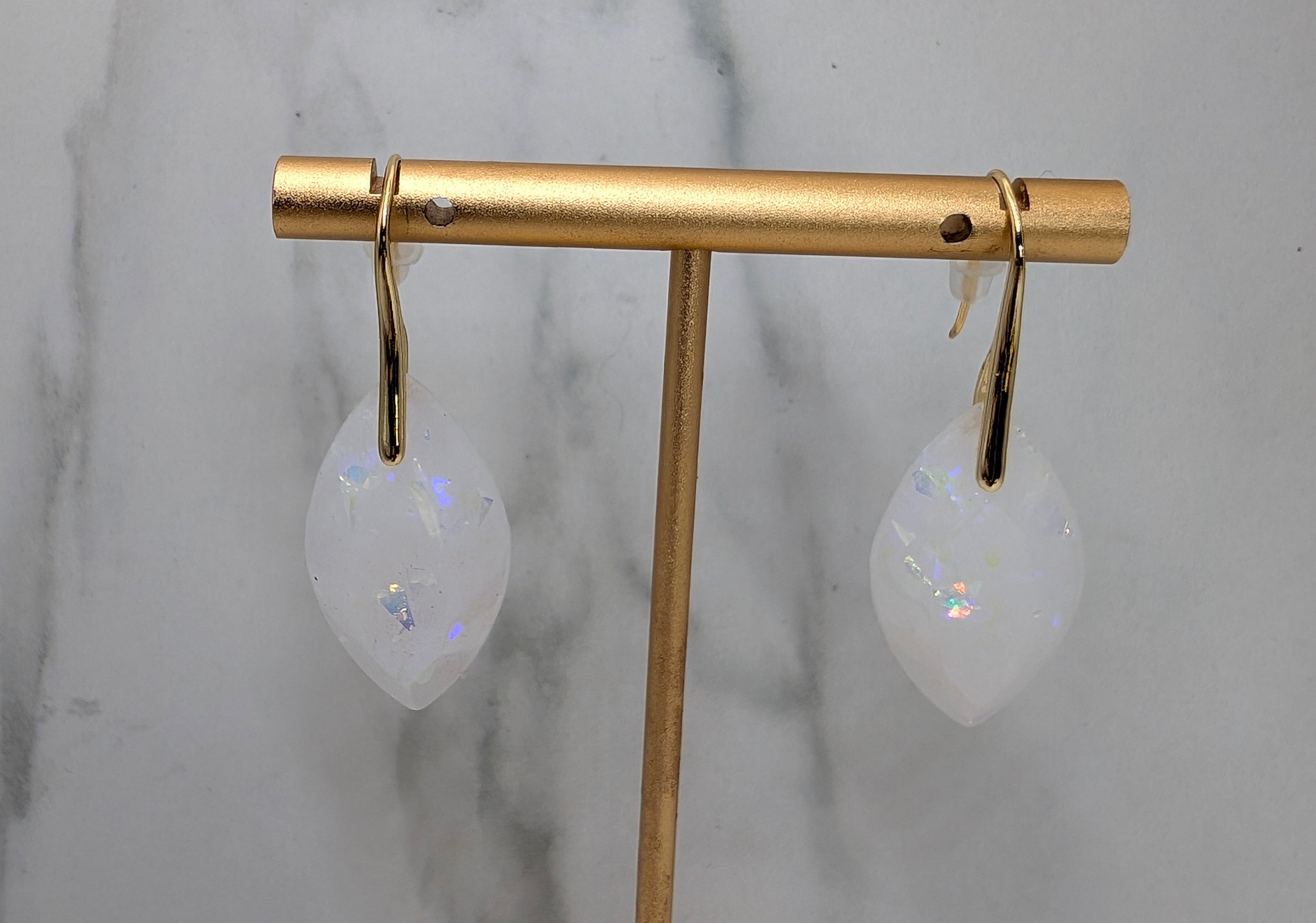 Opal Resin Dangle Earrings