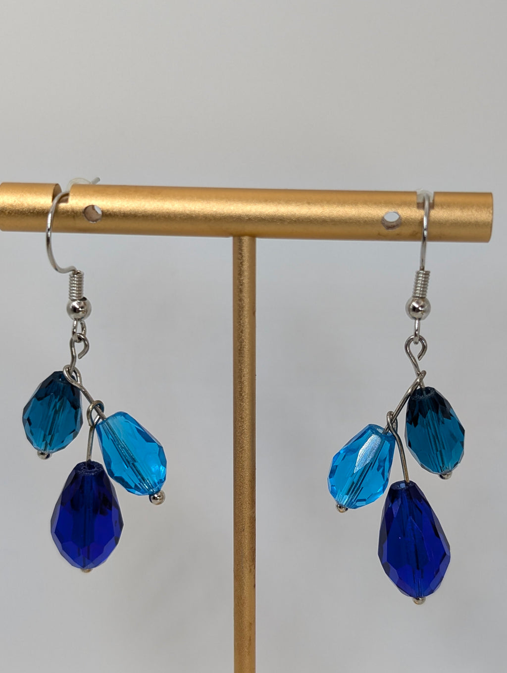 Blue Teardrop Dangle Earrings