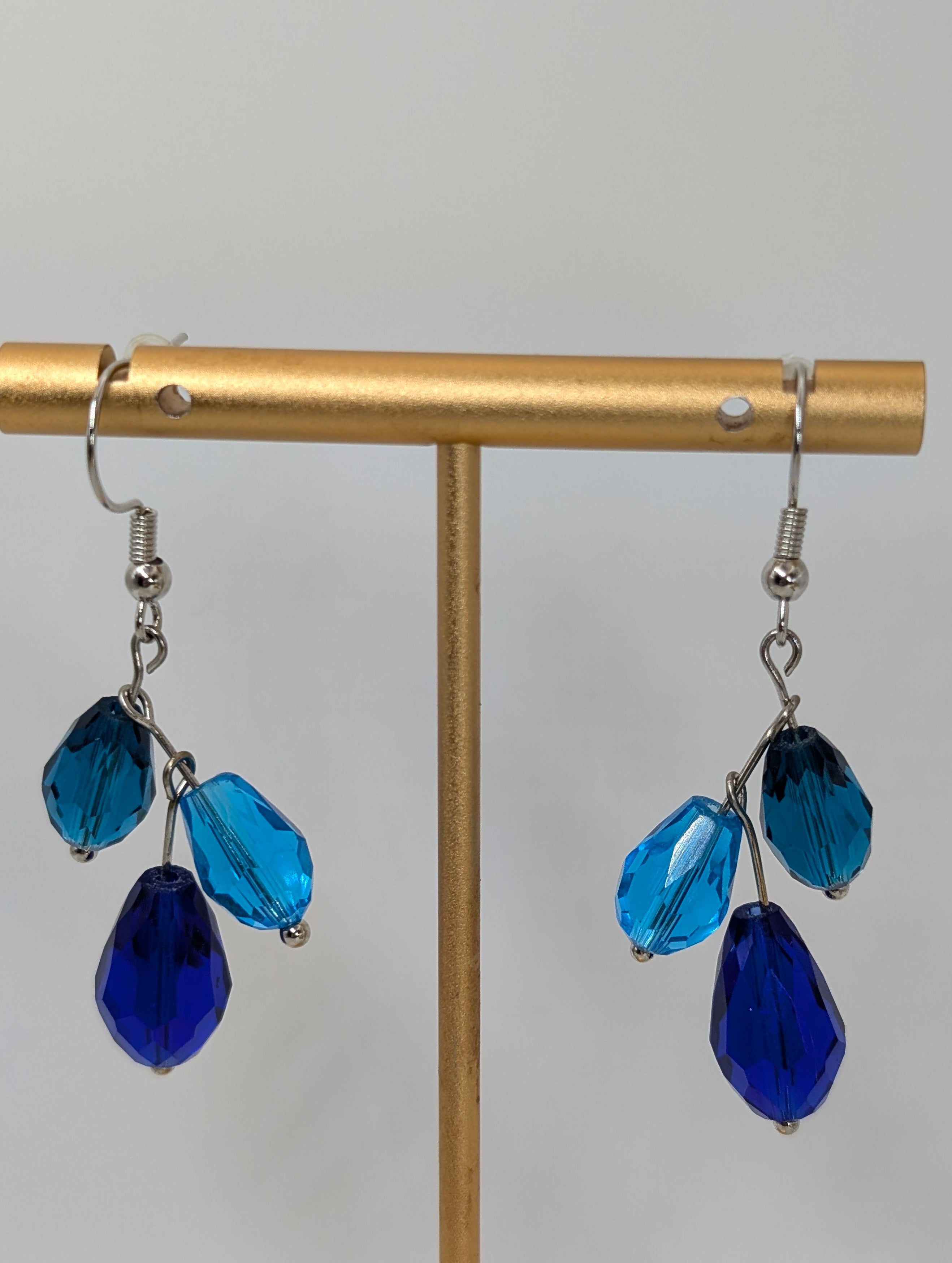 Blue Teardrop Dangle Earrings