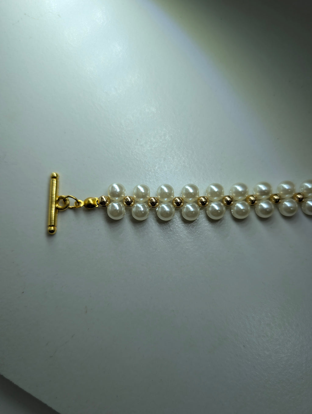 Gold And Pearl Beaded Bracelet