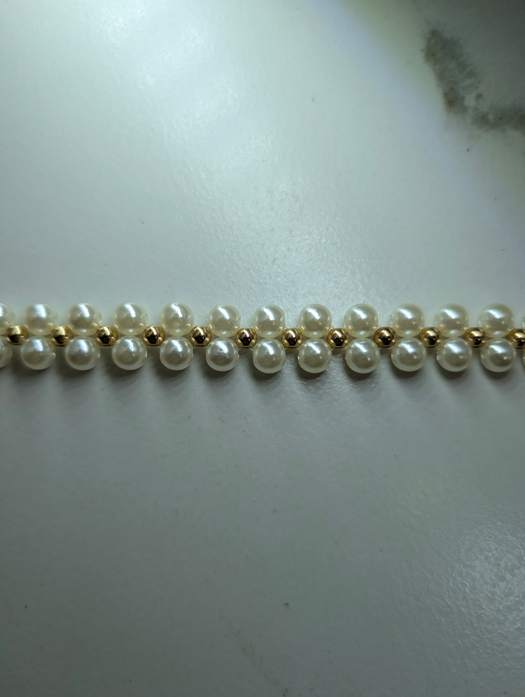 Gold And Pearl Beaded Bracelet