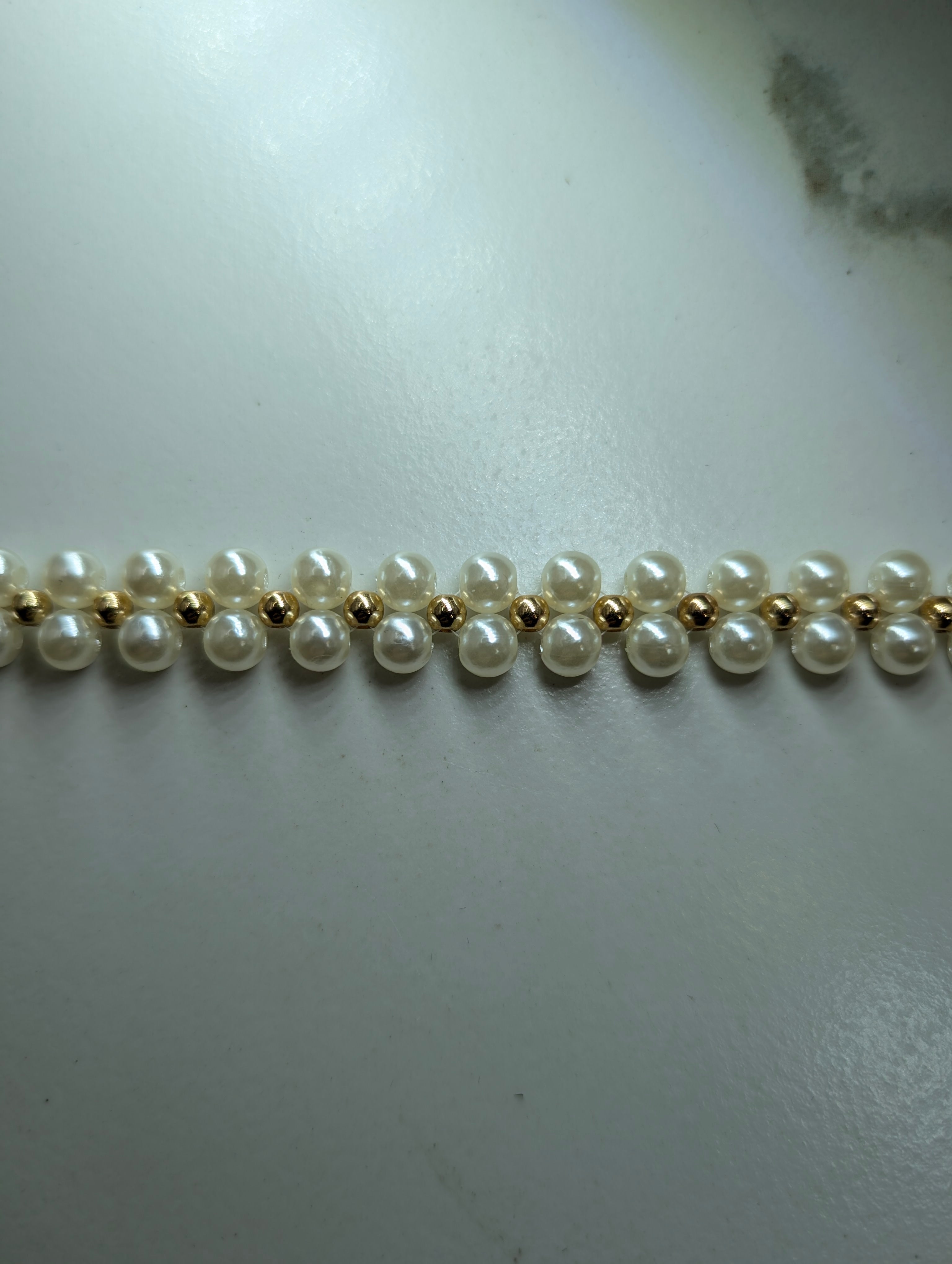 Gold And Pearl Beaded Bracelet