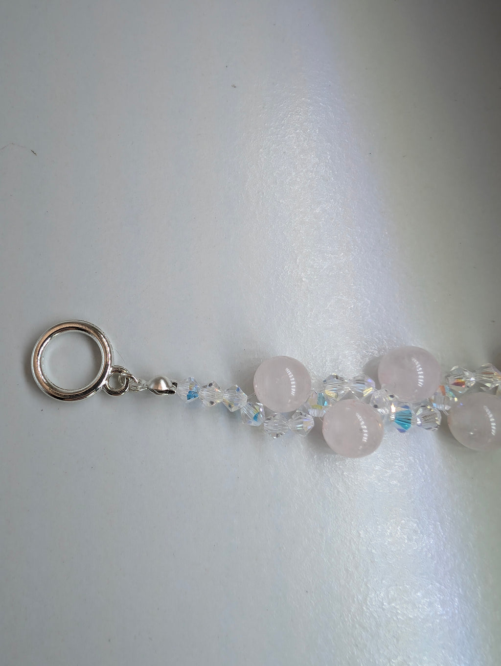 Rose Quartz And Preciosa Crystal Bracelet