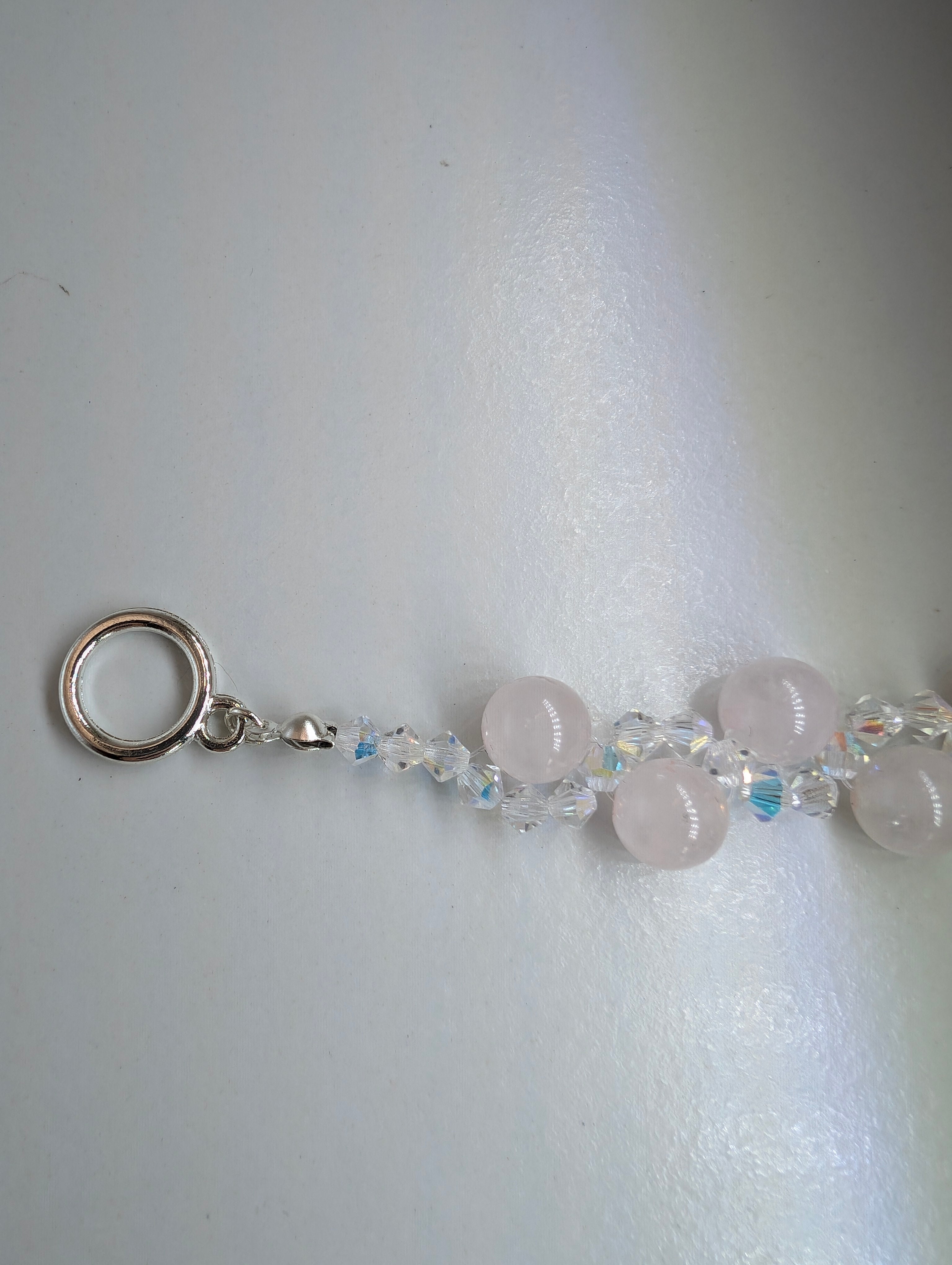 Rose Quartz And Preciosa Crystal Bracelet