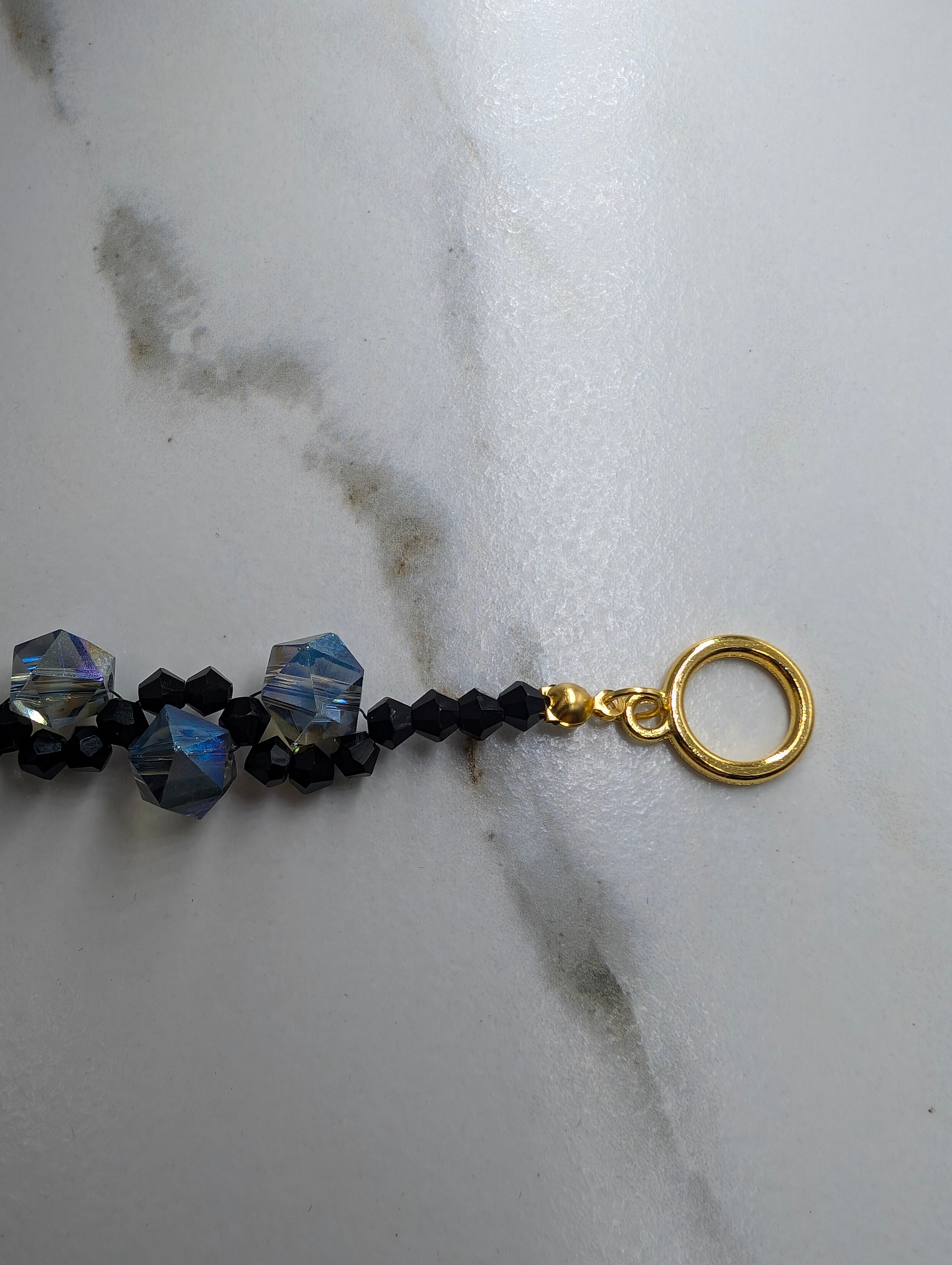 Black And Violet Beaded Bracelet