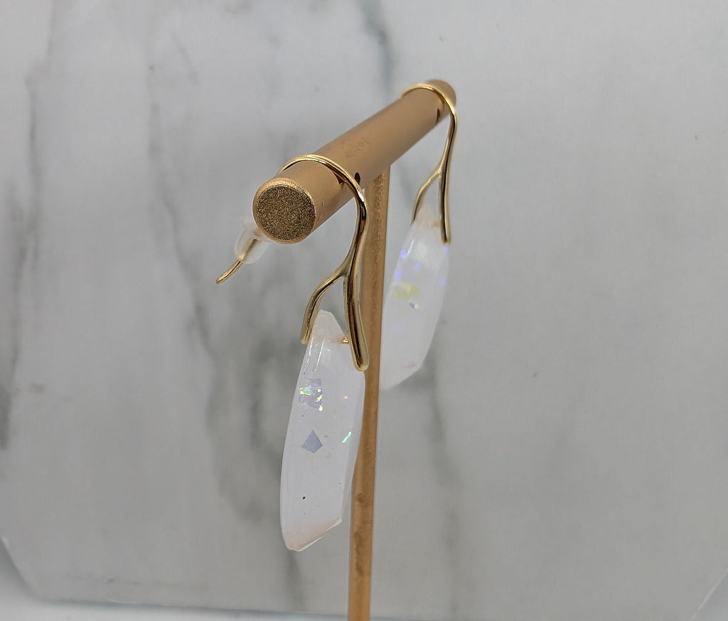 Opal Resin Dangle Earrings