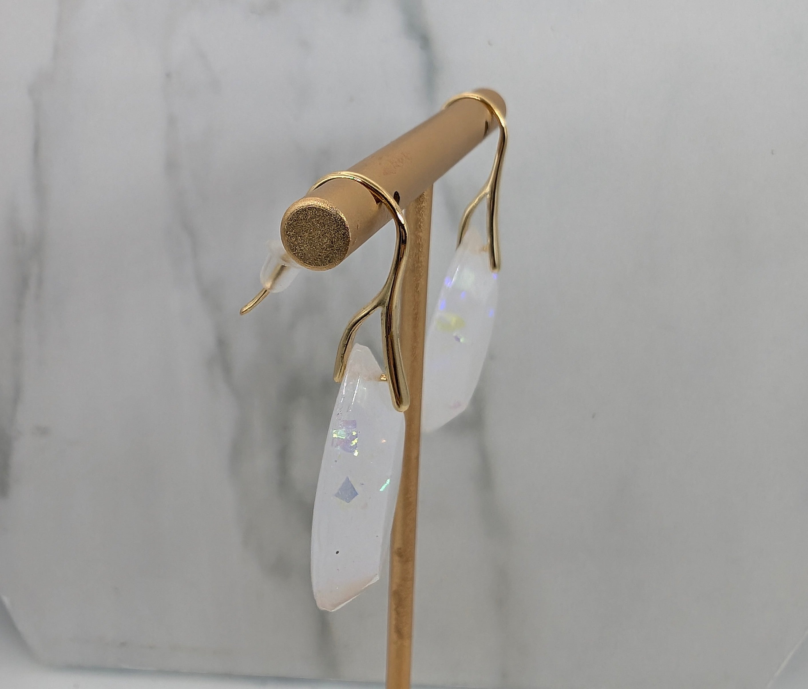 Opal Resin Dangle Earrings