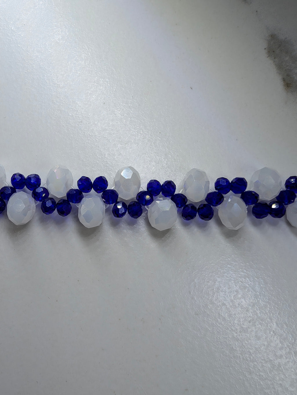 Blue And White Beaded Bracelet