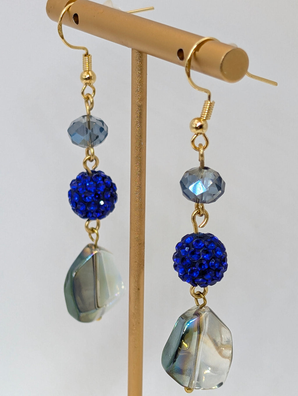 Chinese Glass Dangle Earrings