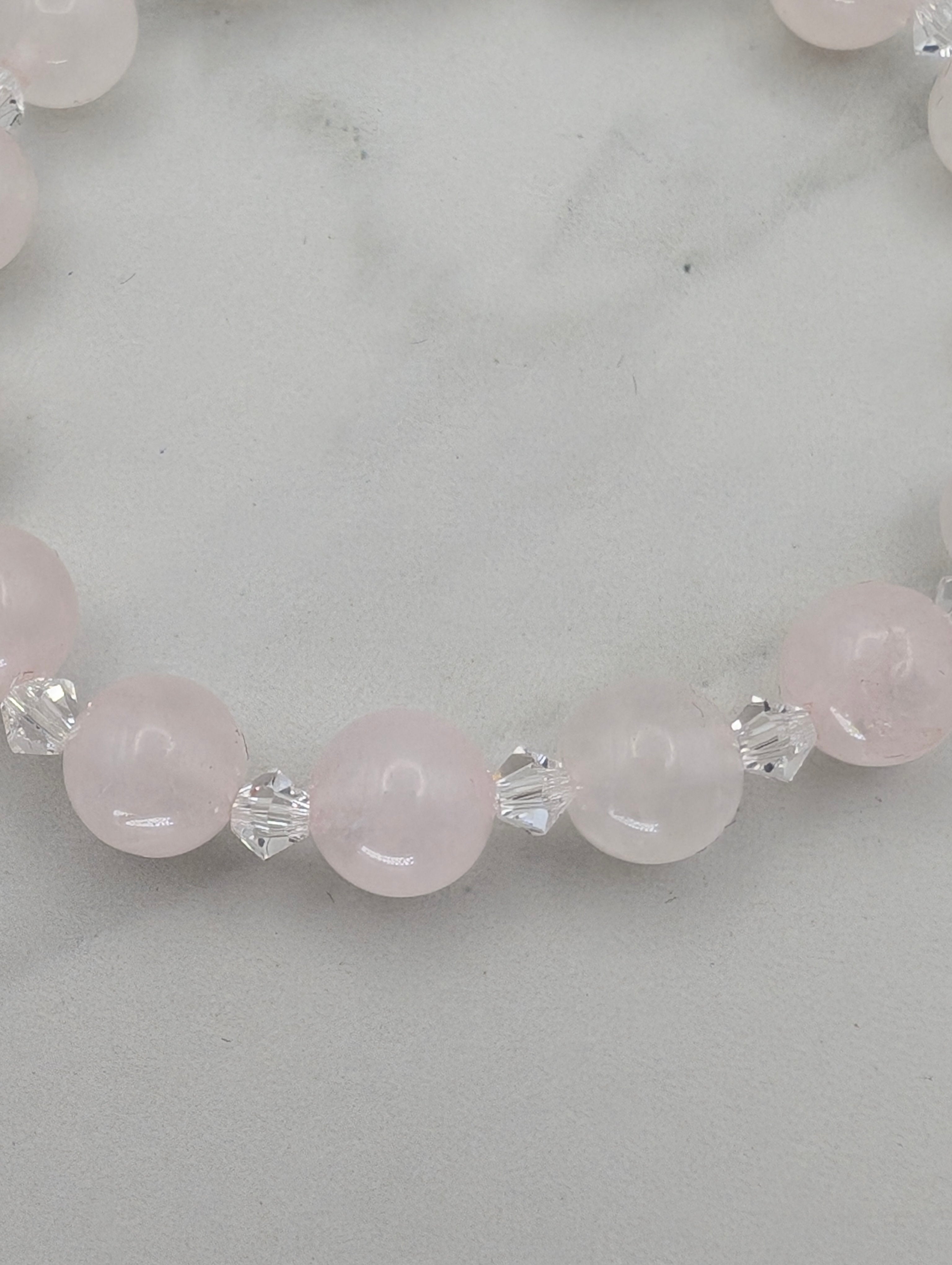 Rose Quartz and Crystal Bracelet