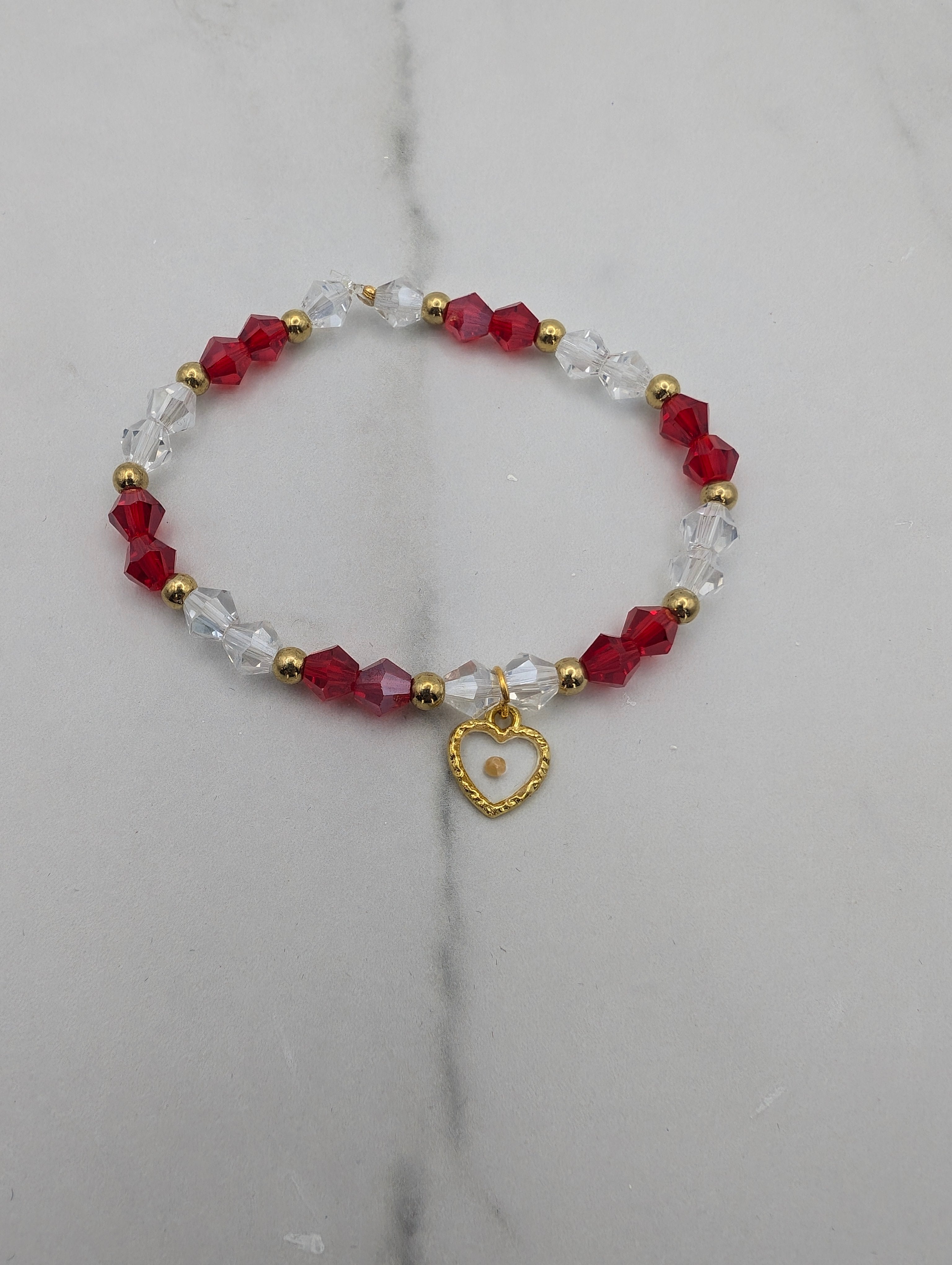 Gold Heart Mustard Seed Bracelet