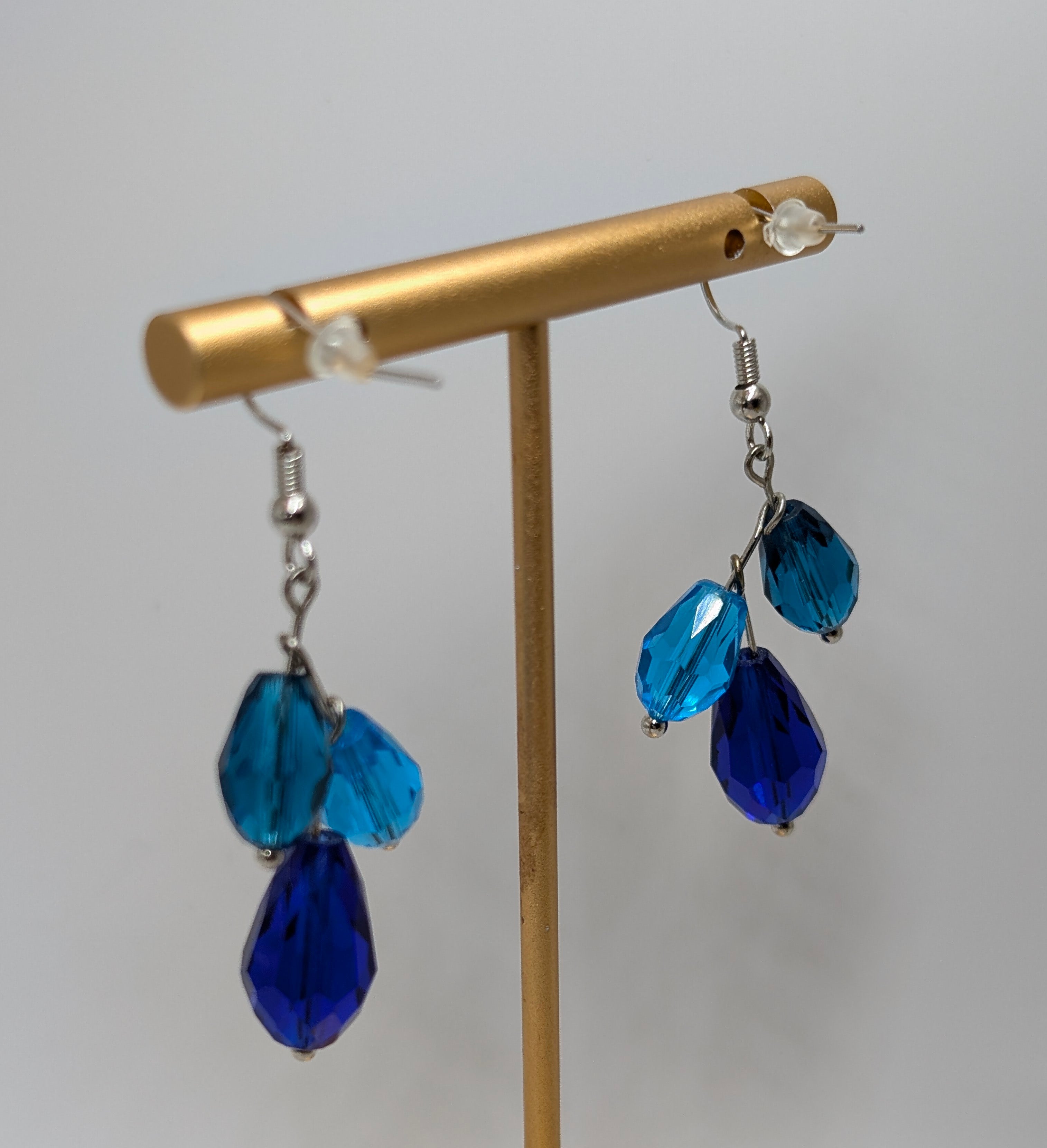 Blue Teardrop Dangle Earrings