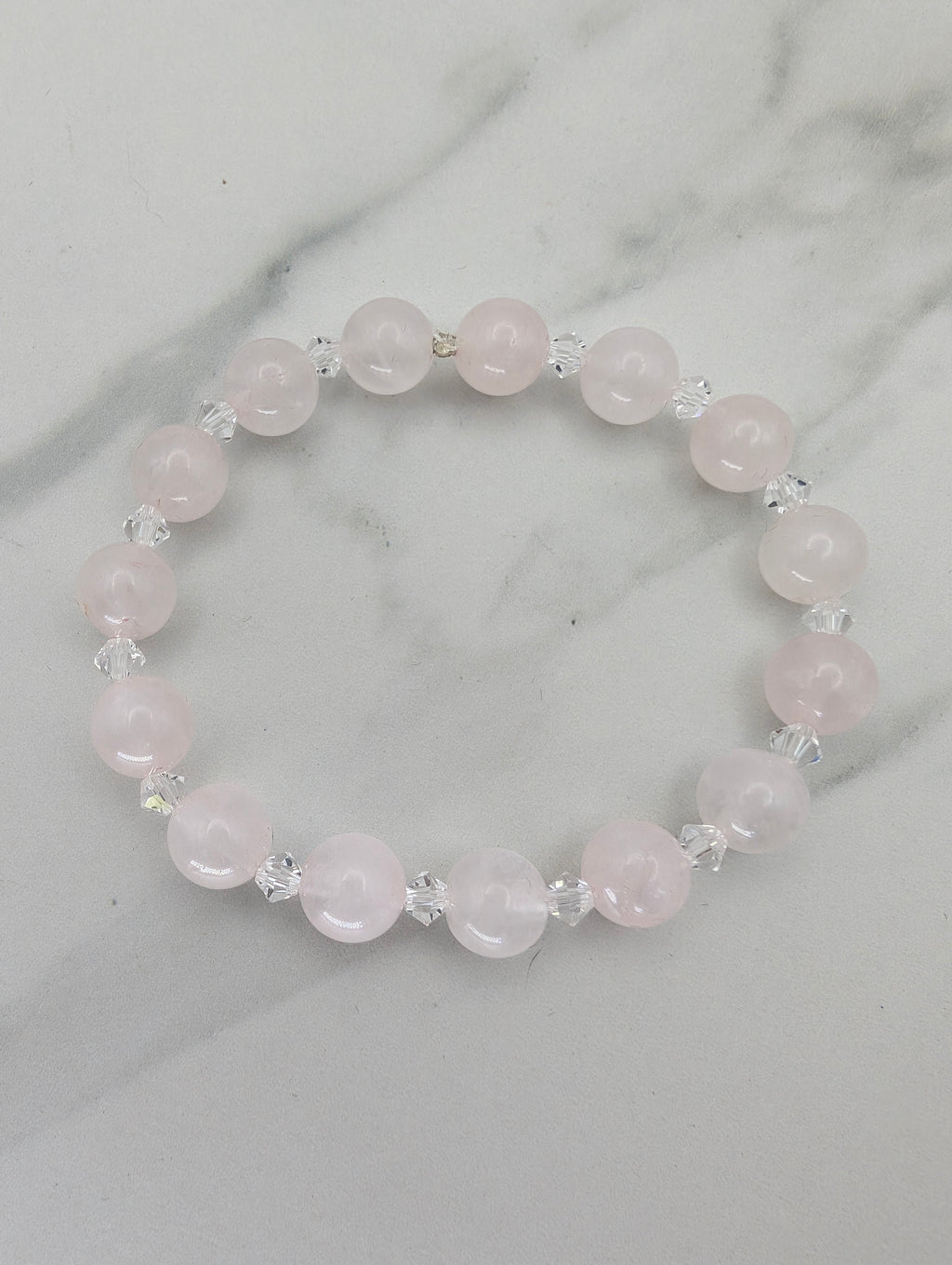 Rose Quartz and Crystal Bracelet