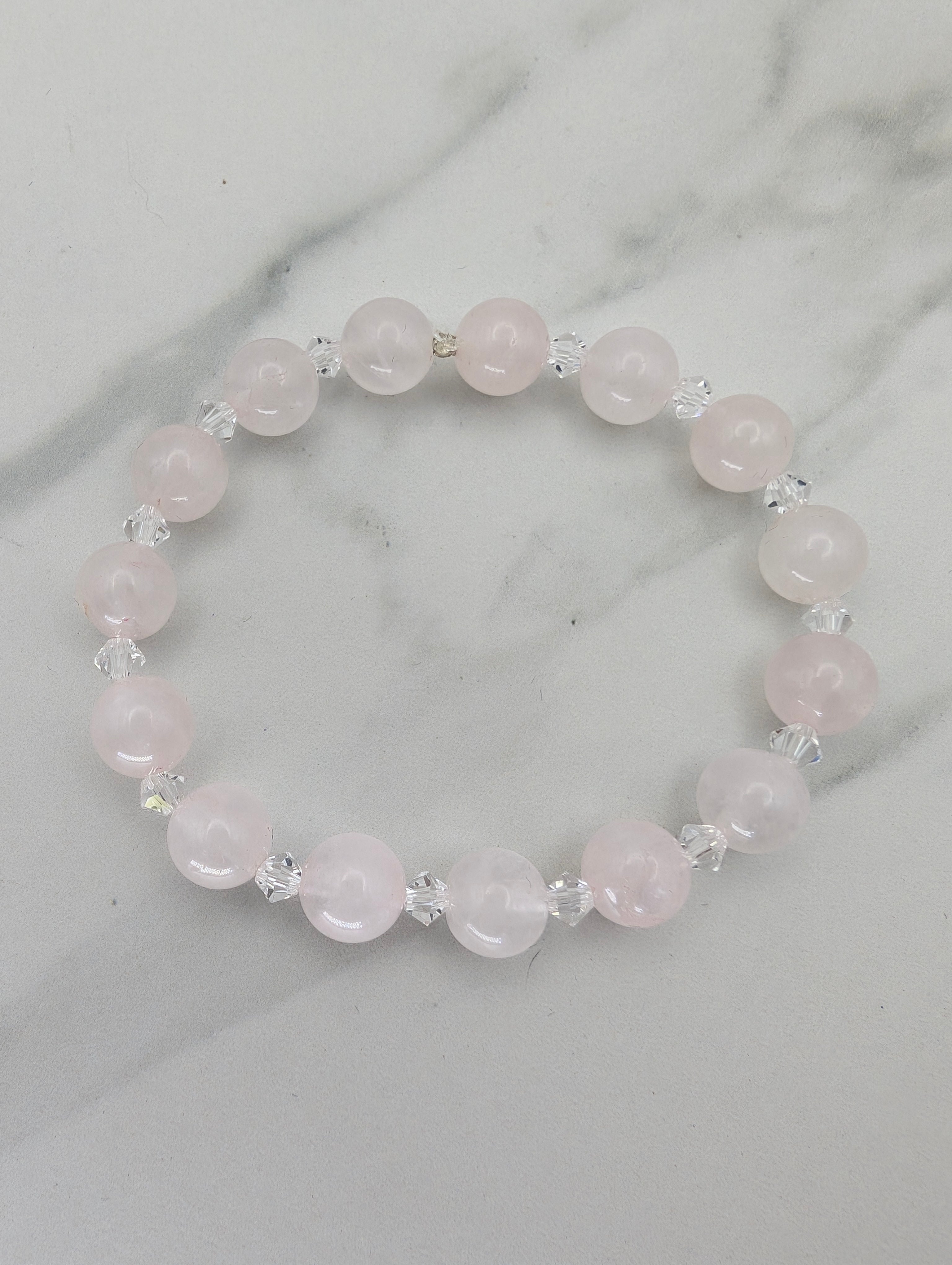 Rose Quartz and Crystal Bracelet