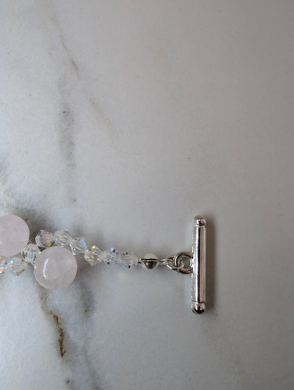 Rose Quartz And Preciosa Crystal Bracelet