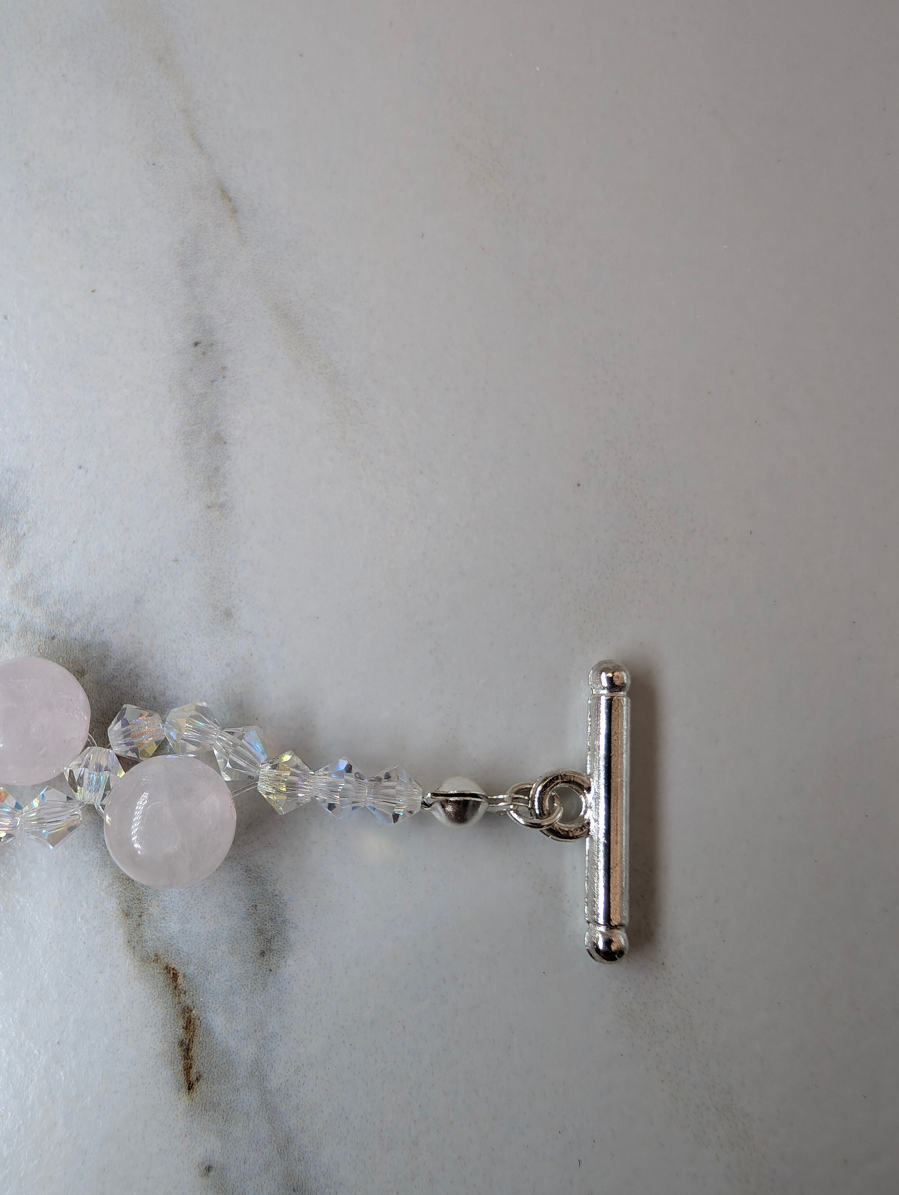 Rose Quartz And Preciosa Crystal Bracelet