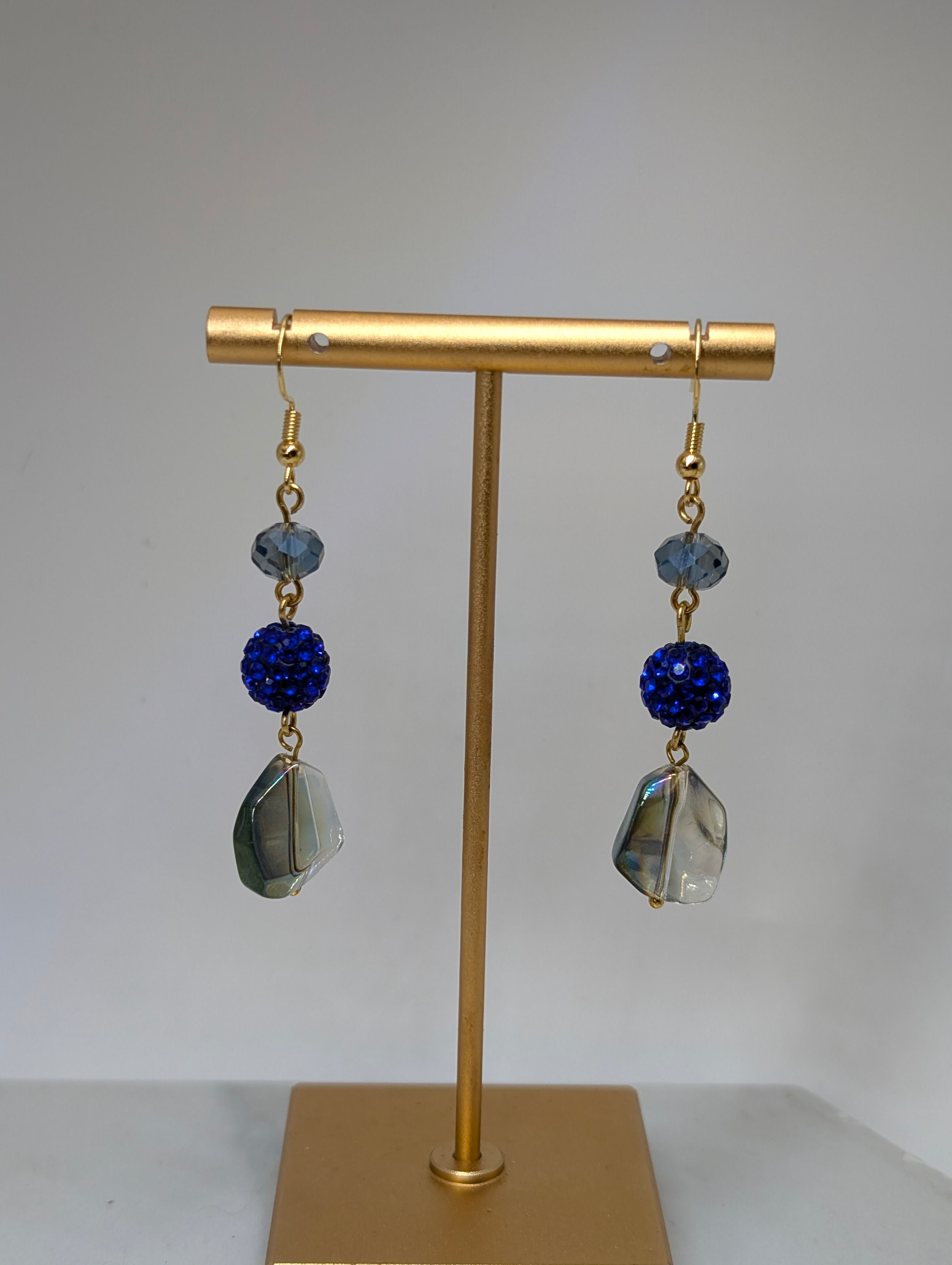 Chinese Glass Dangle Earrings
