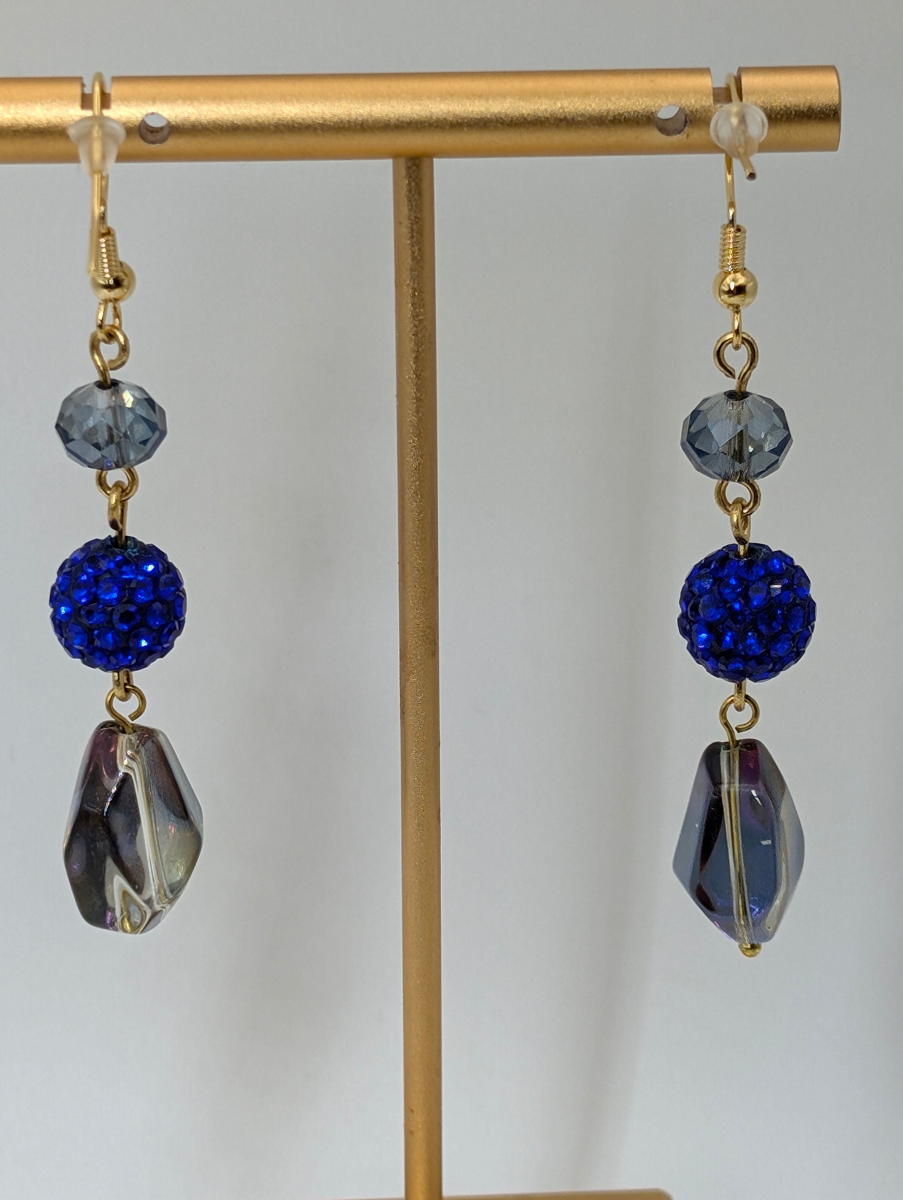 Chinese Glass Dangle Earrings