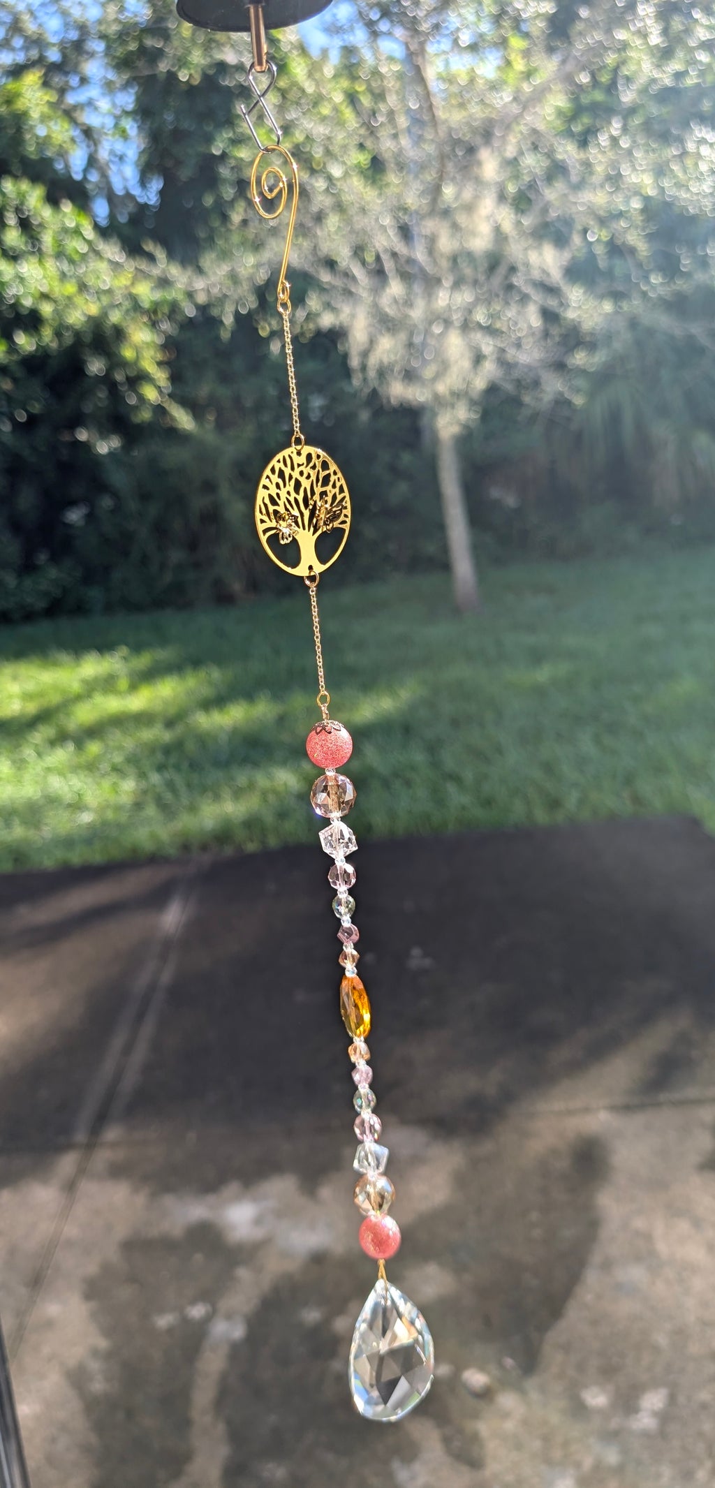 Gold the Tree of Life with Butterflies  Suncatcher