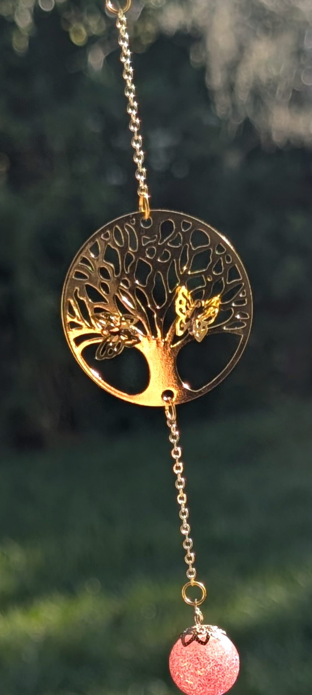 Gold the Tree of Life with Butterflies  Suncatcher