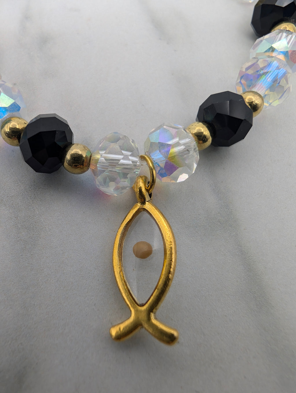 Fish Mustard Seed Bracelet