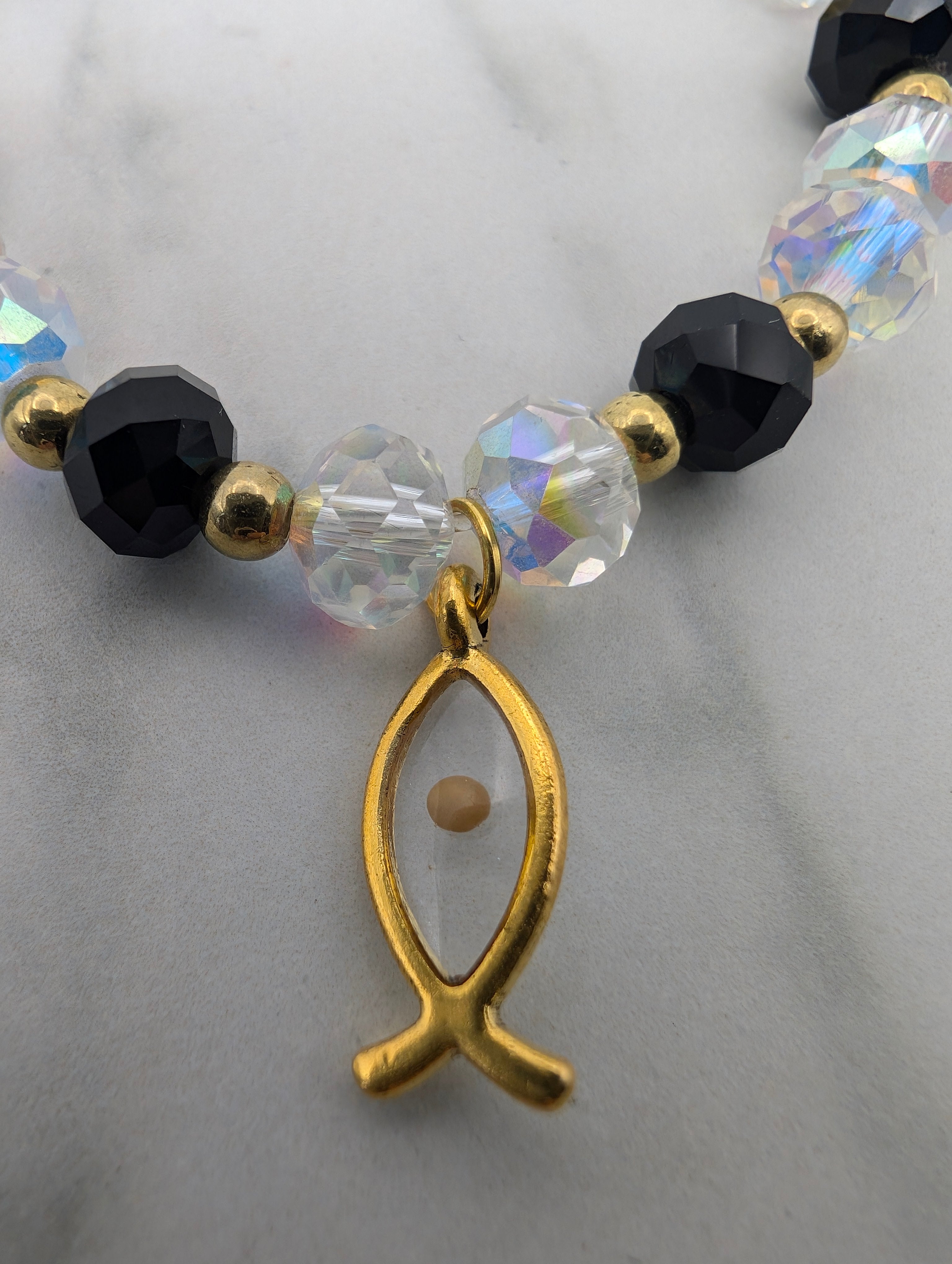 Fish Mustard Seed Bracelet